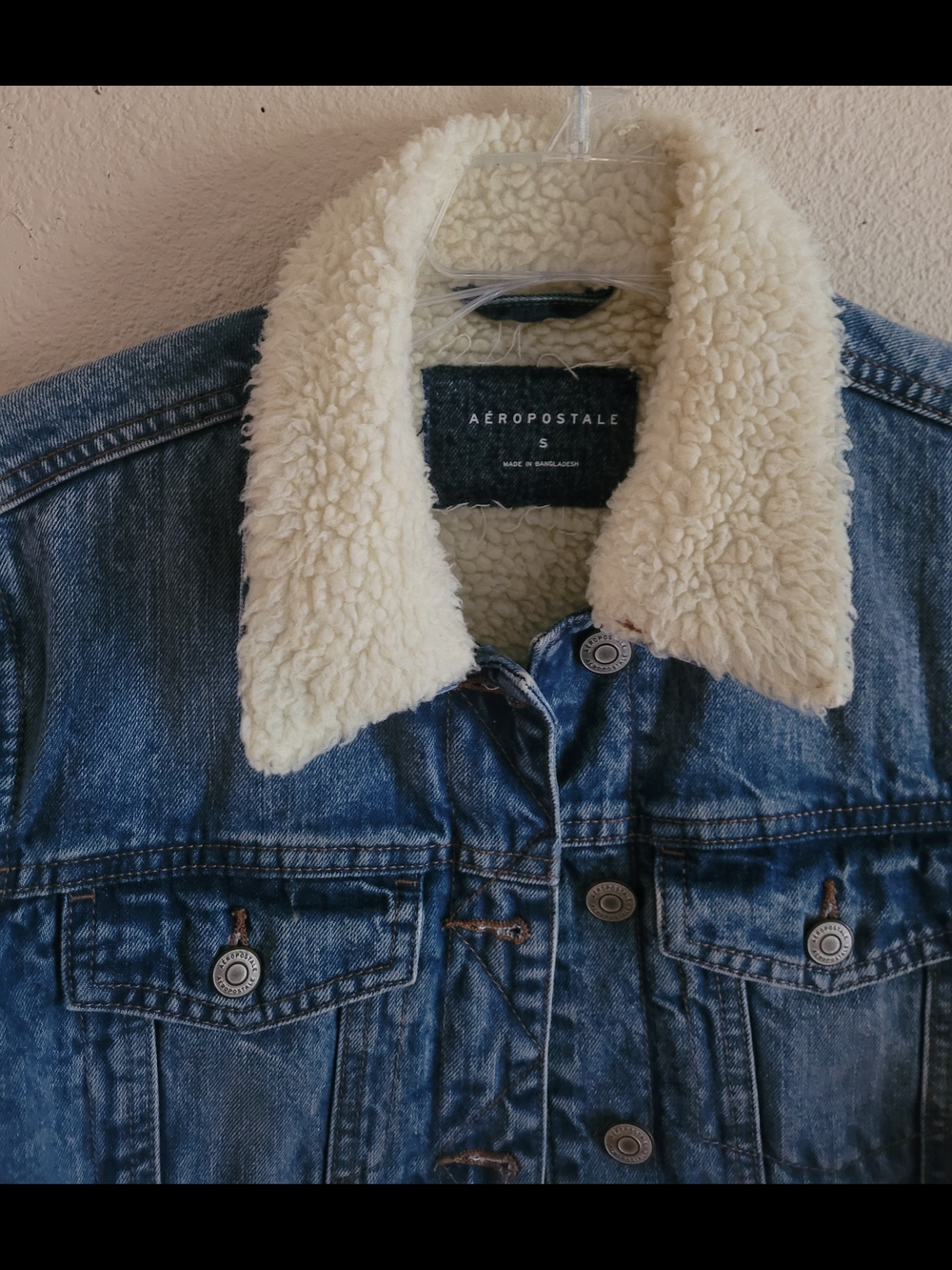 Aeropostale Sz Small Sherpa Lined Denim Jacket - Picture 2 of 8